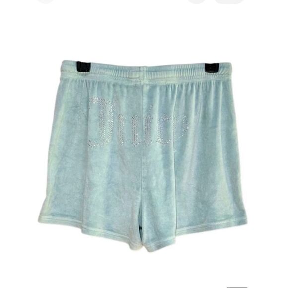Juicy Couture Other - Juicy Couture “Juicy” Velour Elastic Tie Waist Shorts in Green/Silver  Women’s M